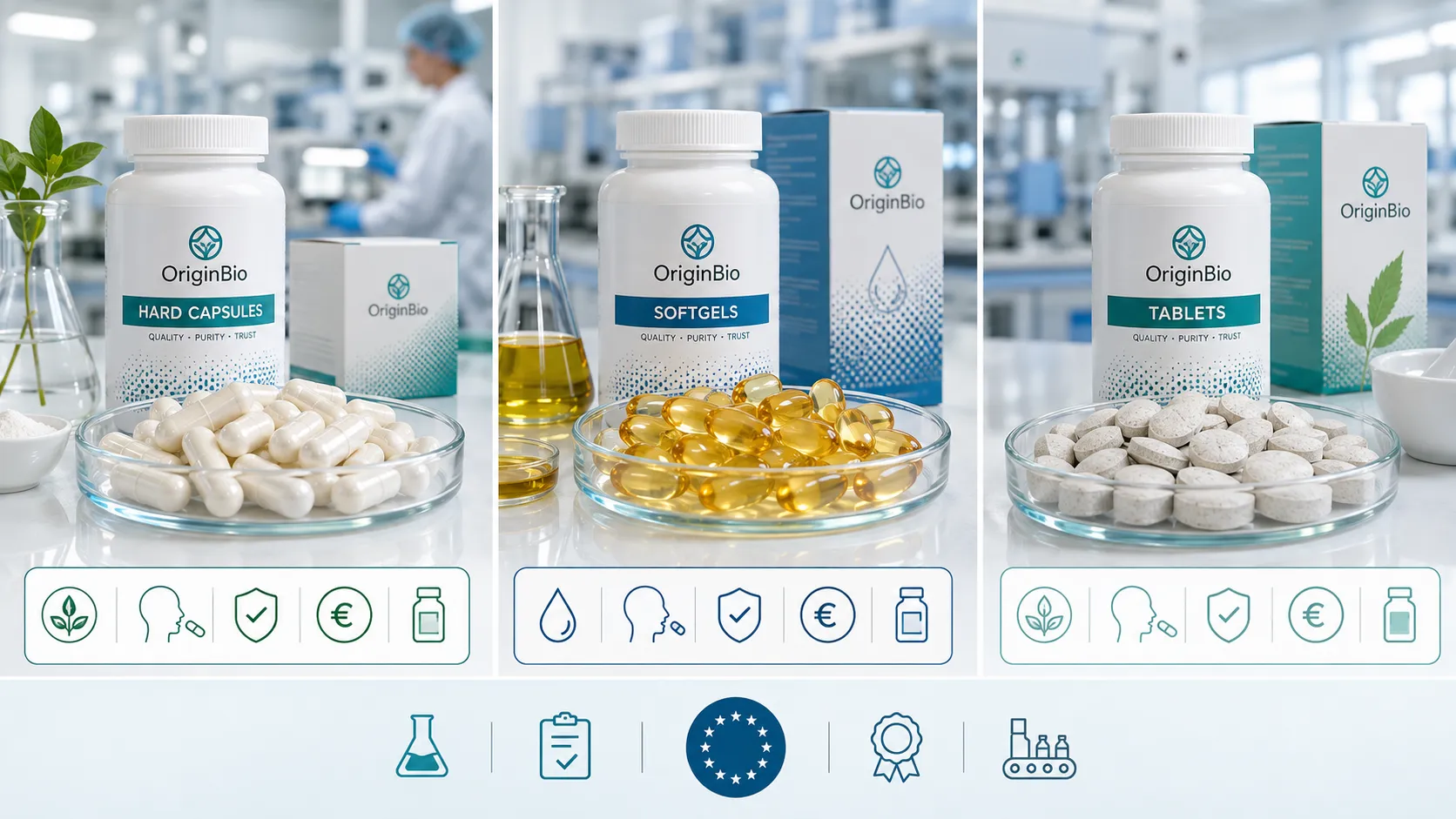 Hard Capsules vs Softgels vs Tablets: Which Dosage Form Is Best for European Supplement Brands?